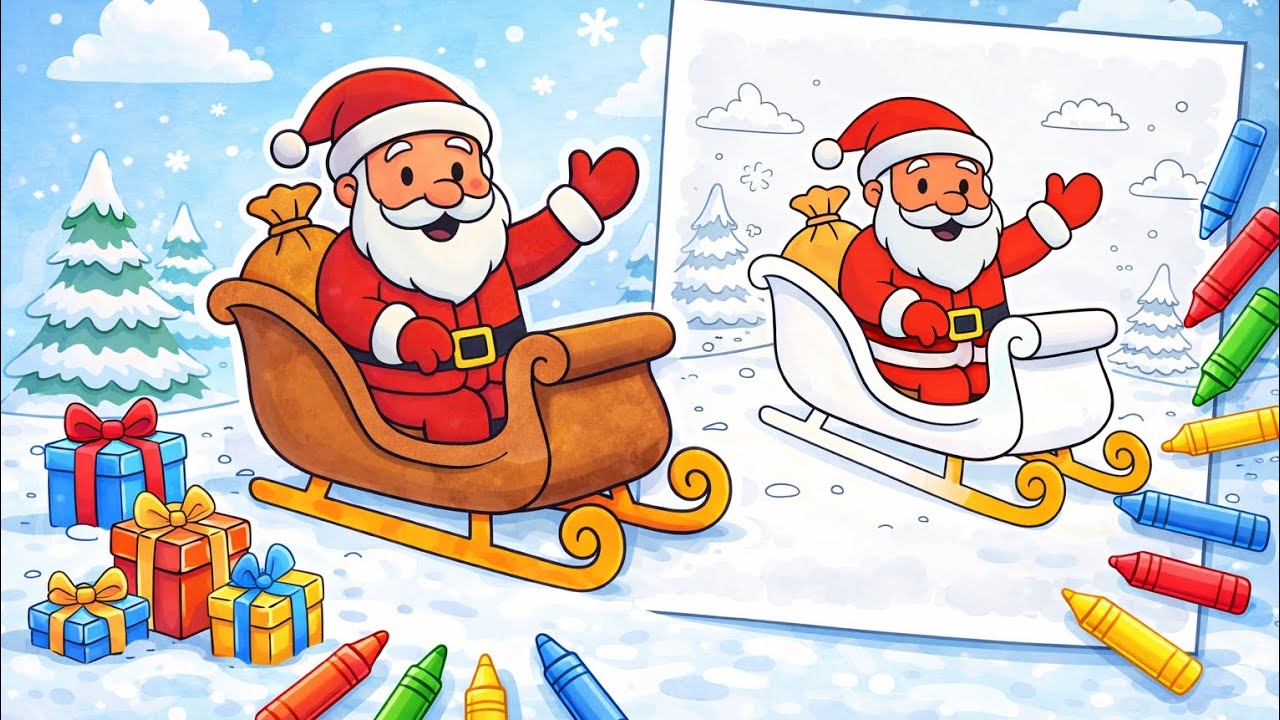 Coloriage père Noël pour enfants 🎅