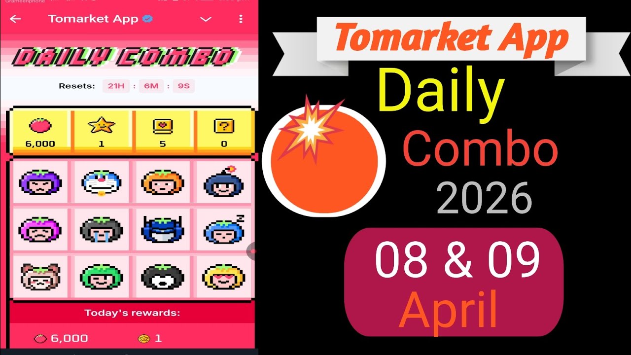 TOMARKET New Update Today | 08 & 09 April  Tomarket Combo Today | New Update To Market |