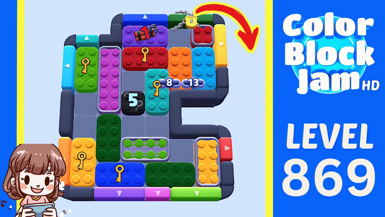 Color Block Jam Level 869 Solution Walkthrough