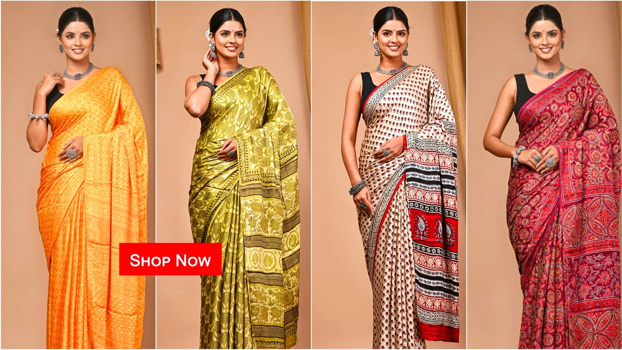 Party Wear Modal Silk Saree | Soft Silk Saree | Ajrakh Printed Silk Saree #shopnow
