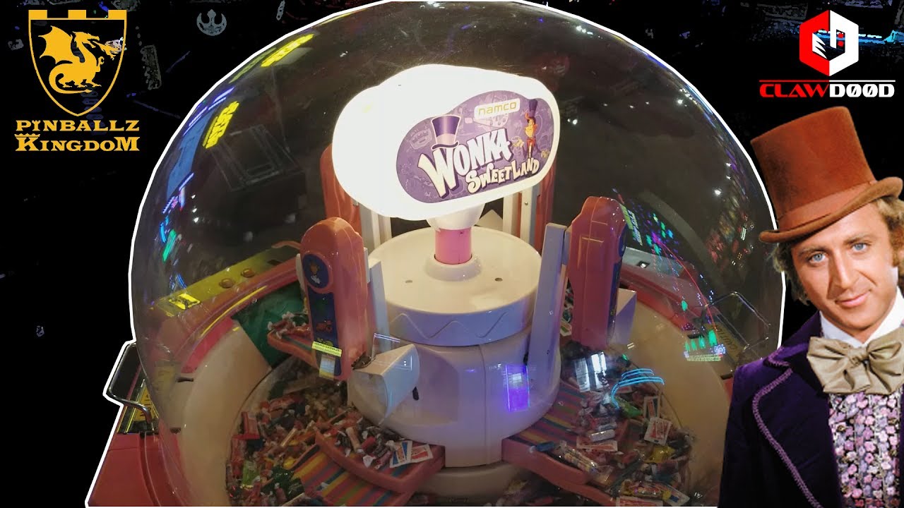 Thats CHEWED GUM! Willy Wonka Candy Pusher Arcade Game at Pinballz Kingdom | NASTY! | ClawD00d