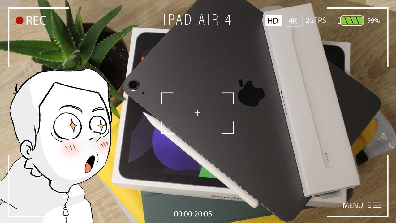 iPad Air 4(Space Gray) unboxing + Apple Pencil 2 + Accessories (Chill ASMR Unboxing)