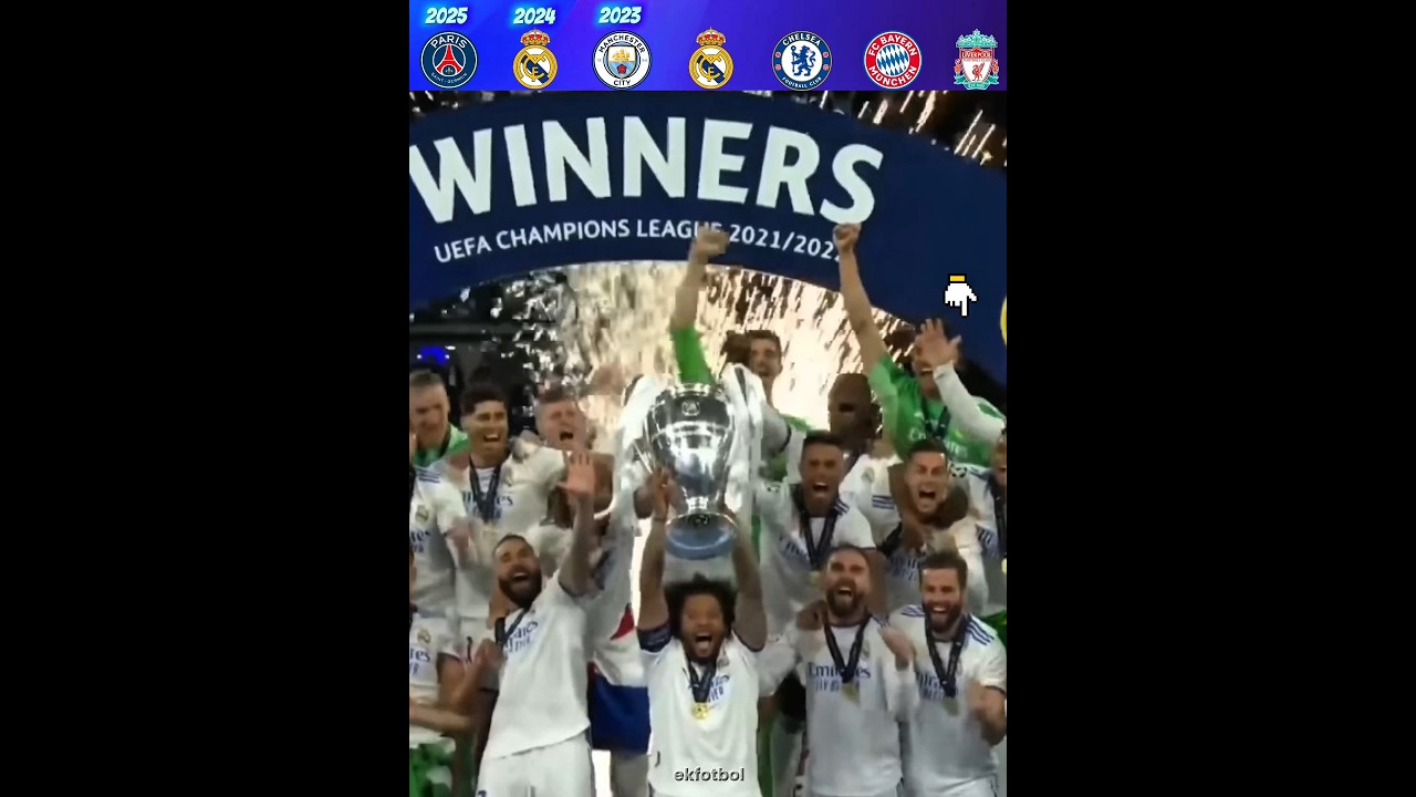 Last 7 UCL Final Winner 🏆 🥇 🏅 👏 .