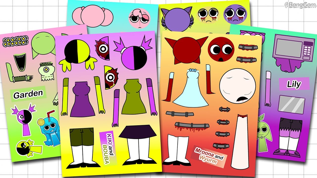 Sprunki Swap OC Human Edition Sticker Book ❤️‍🔥 스프런키 스왑 OC 휴먼에디션 스티커Asmr