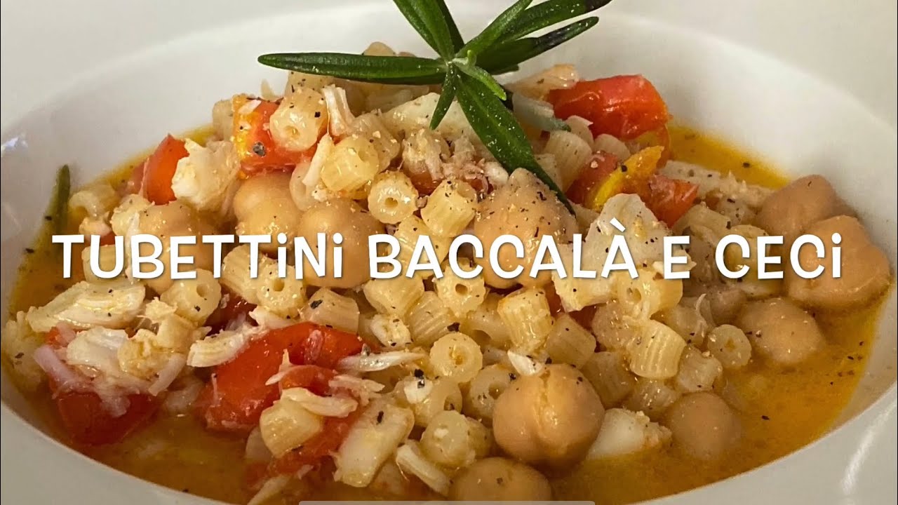 Tubettini con baccalà e ceci - Le ricette di GiacCo