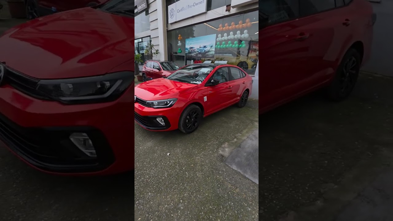 volkswagen virtus flash red new red colour updated gt line #volkswagensharan #vcross #fortunersuv