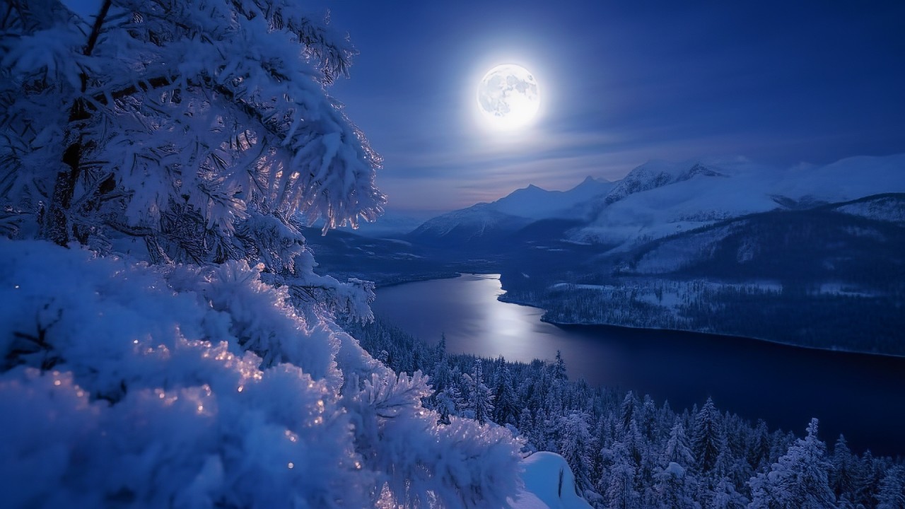 🌙 Moonlit Lake Lullaby | Winter Forest Sleep Music & Snowy Mountain Dreams ❄️