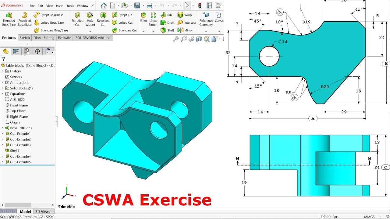 SolidWorks CSWA Sample Exam Exercise