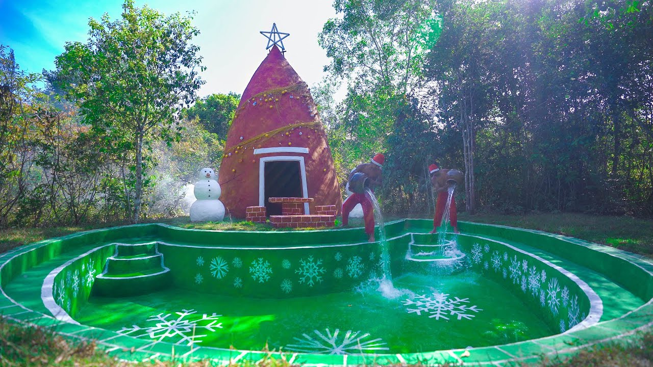 Build The Most Amazing Christmas House Villa with Around Swimming Pool