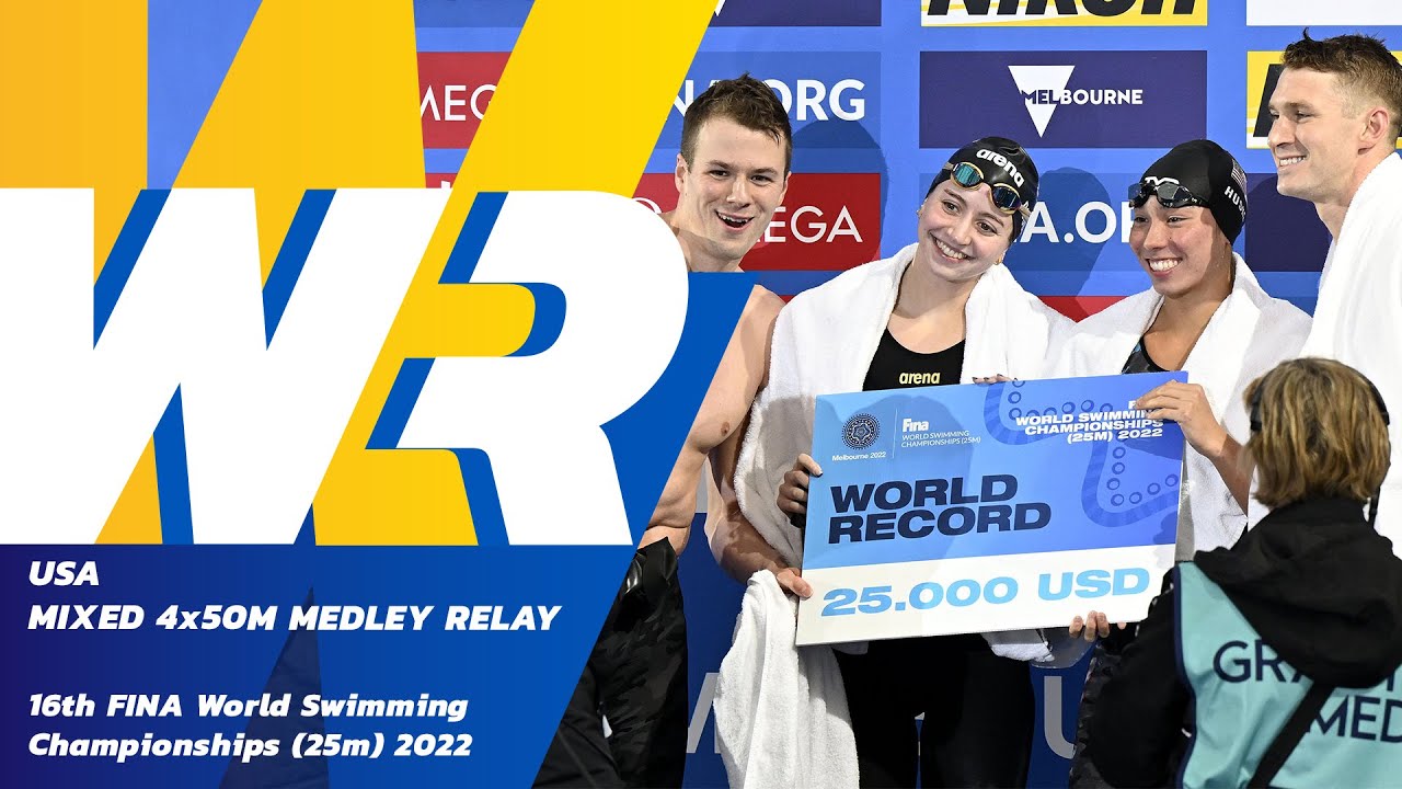 🚨 NEW WORLD RECORD! Mixed 4x50m Medley Relay | 16th FINA Worlds 2022