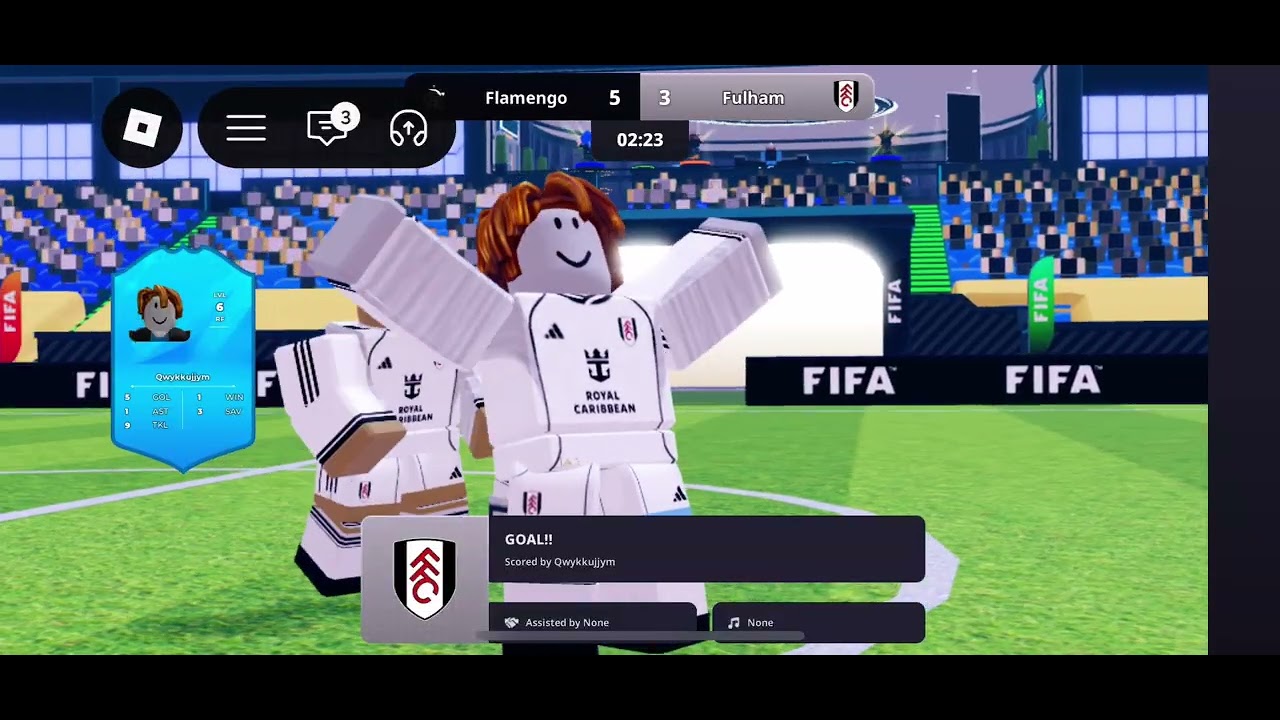 Playing soccer
