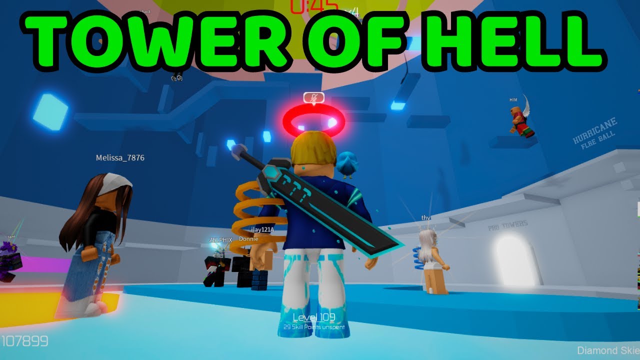 Roblox - JOGANDO TOWER OF HELL COM JOGADORES PROS!
