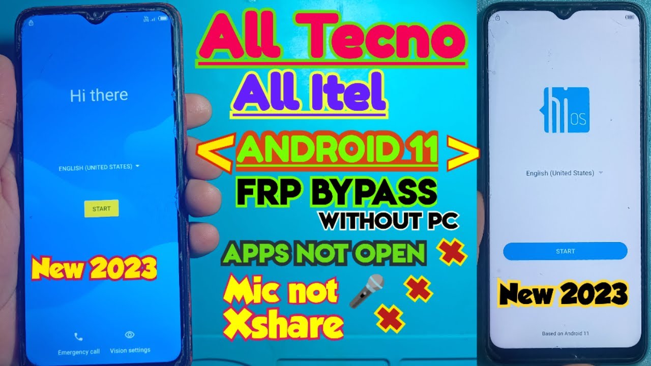 All Tecno Frp bypass android 11 New 2023|app not working|All itel Android 11 frp bypass App not open