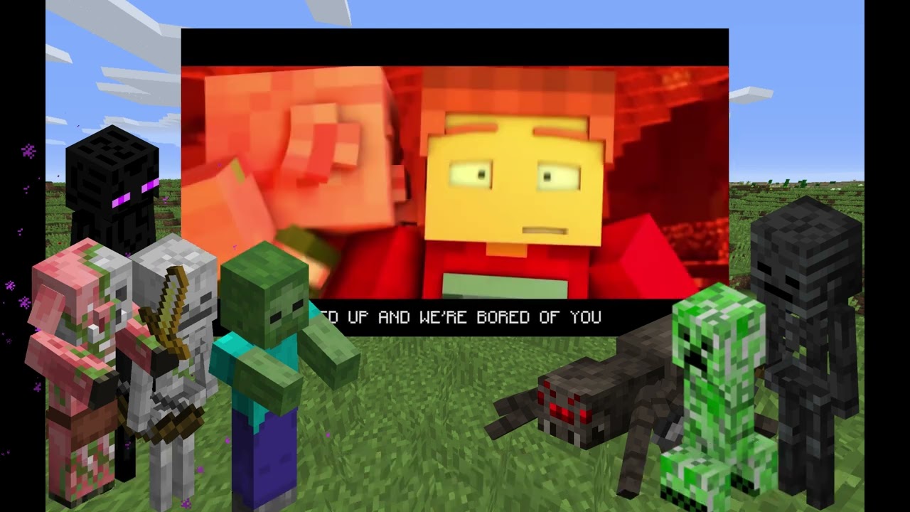 Реакция Minecraft Mobs на рэп о свиньях