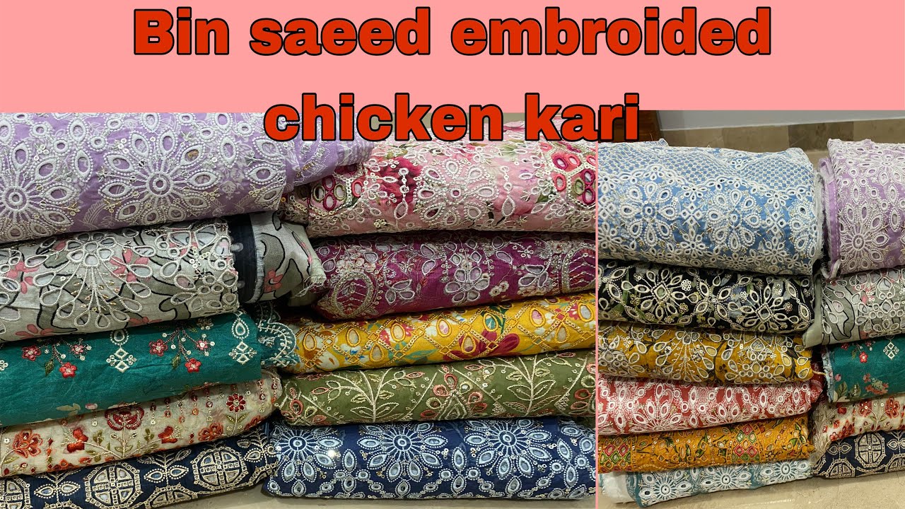 Bin saeed embroided chicken Kari new designs|binsaeed summer collection only WhatsApp 03042475768