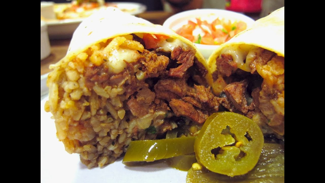Burrito de asada,arroz y frijoles