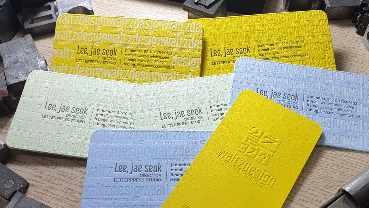 Duplex Business card_ Foil+Embossing+Letterpress Printing+Die cutting자국없는 형압가공 레터프레스 고급명함 만들기.