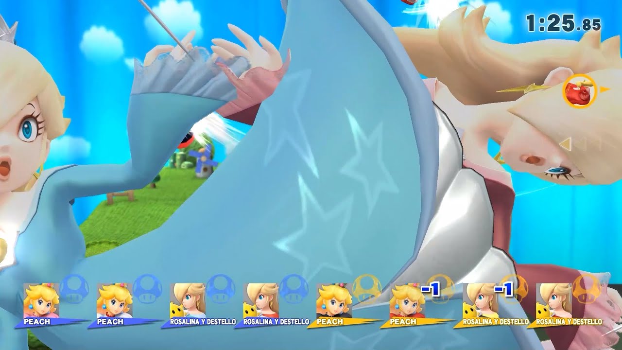 Smash Wii U - Giant Team Peach and Rosalina Battle (Only Blast and Screen KO) #7