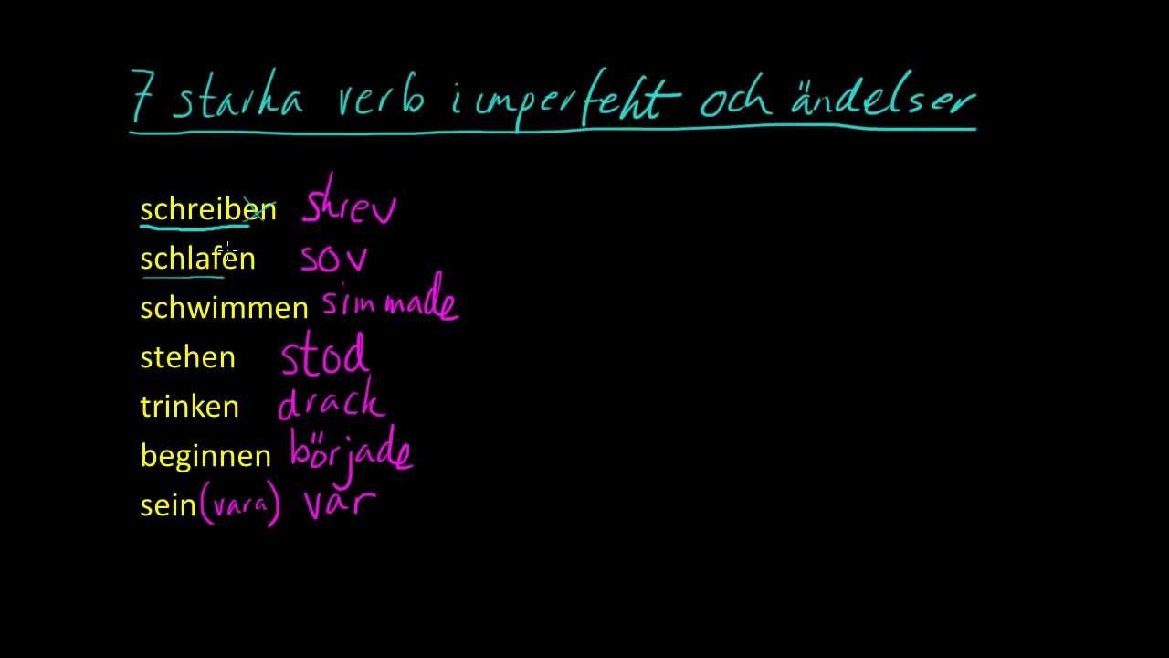 Tyska 3: Imperfekt av starka verb