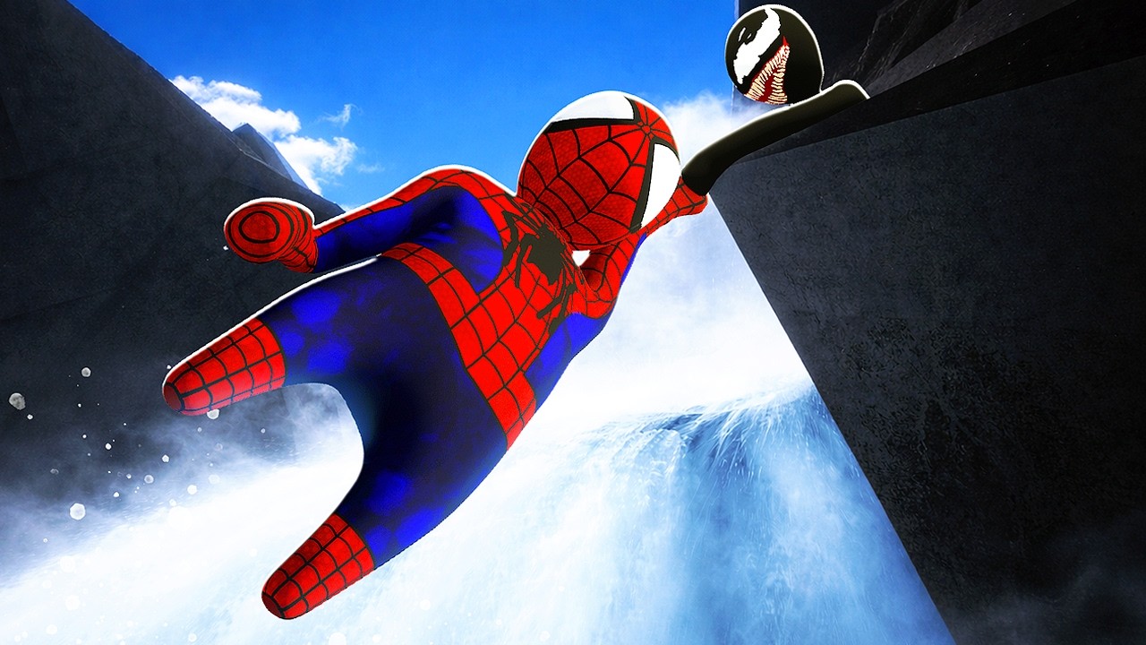 Saving SPIDERMAN from Deadly Waterfall
