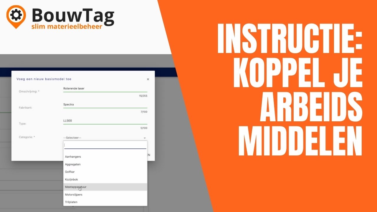 BouwTag Dashboard: Koppel je apparaten