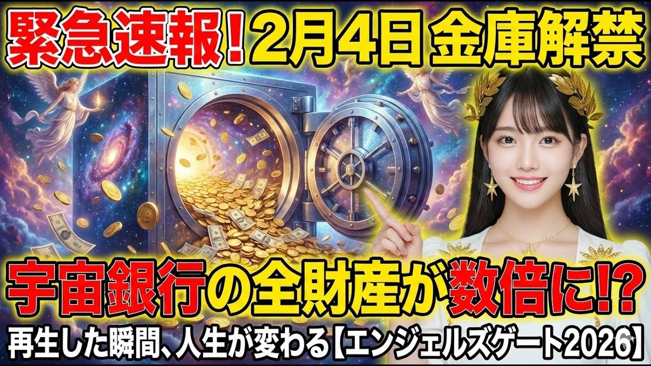 ※警告。本気でお金持ちになる覚悟がない人は見ないでください。この動画に出会った人は「宇宙銀行のVIP」に選ばれました。2月4日、あなたに莫大な富が直撃します。