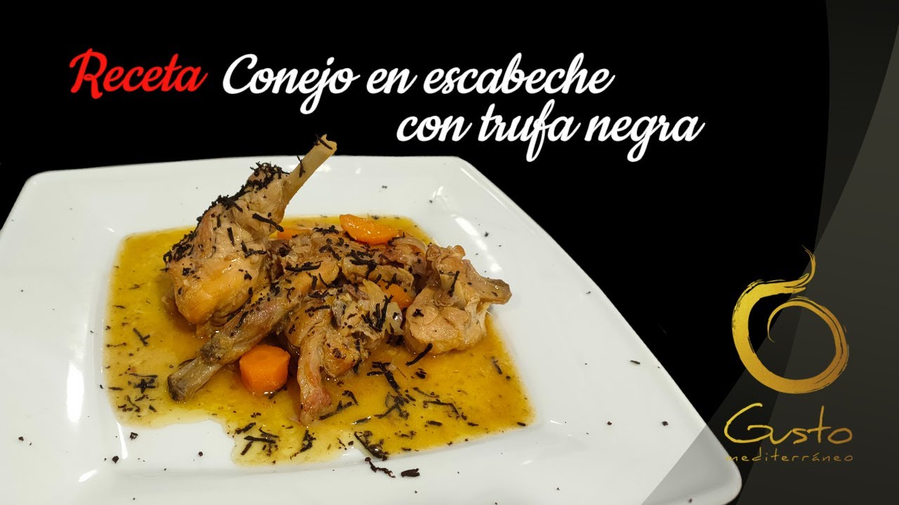 Conejo en escabeche con trufa negra