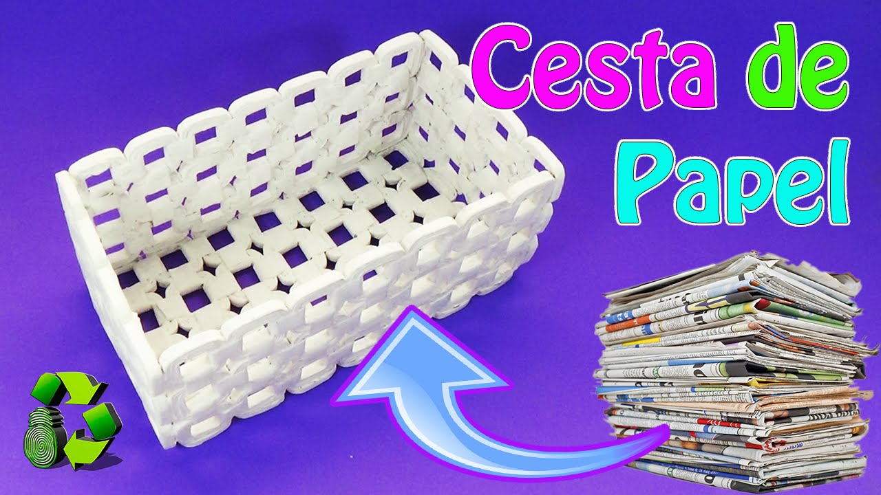 Manualidades: Cesta de papel periódico (Reciclaje) Ecobrisa DIY
