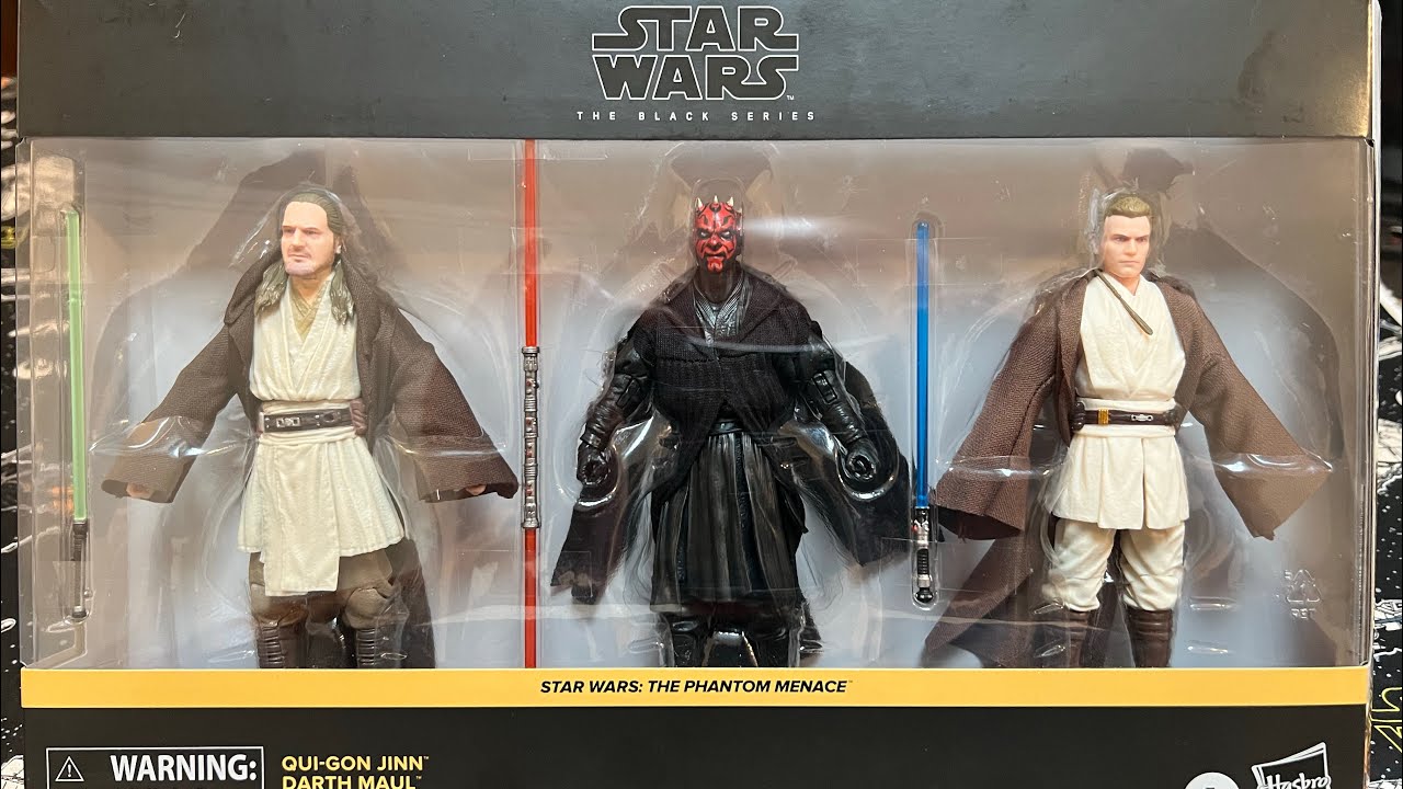 Star Wars Black Series (Phantom Menace)3-Pack:Qui-Gon Jinn Darth Maul & Obi Wan Kenobi.