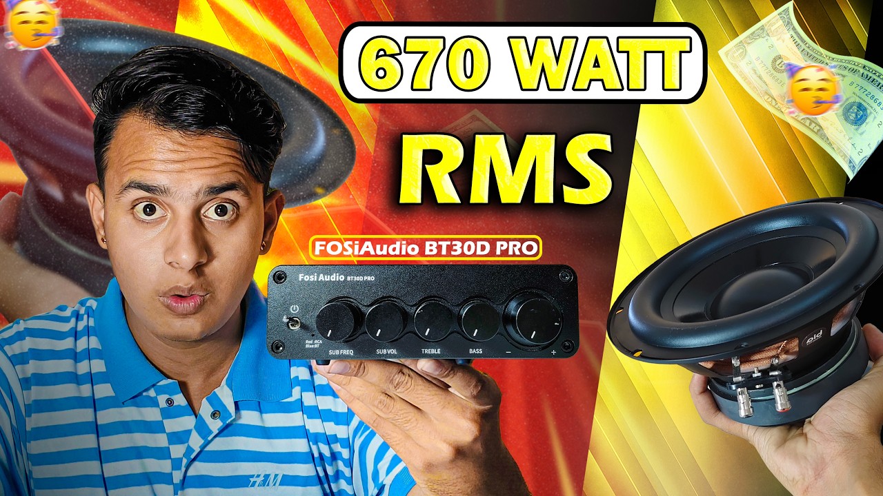 Testing Fosi Audio BT30DPRO on  8 inch subwoofer  670 watts subwoofer Amplifire bang and olufsen