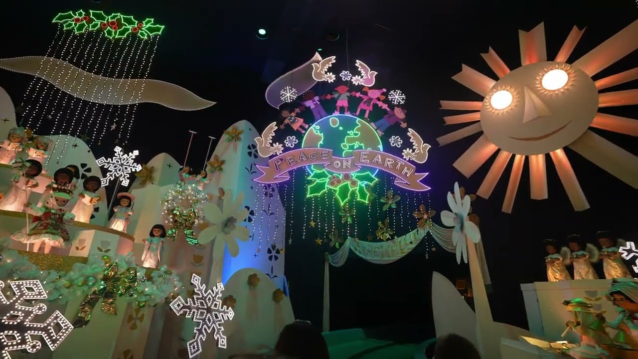 4K  It's a small World Holiday Disneyland 2025