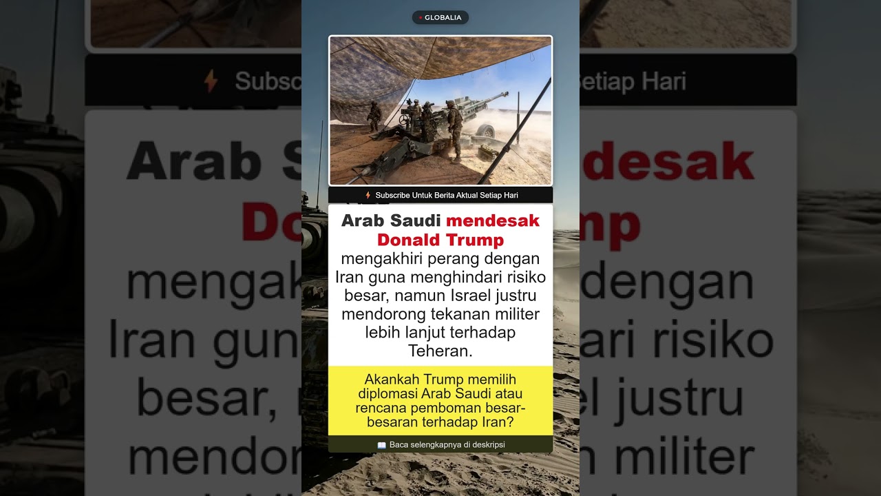 Arab Saudi Bujuk Trump Hentikan Perang Lawan Iran #BERITA #INTERNASIONAL #LUARNEGERI #MILITER