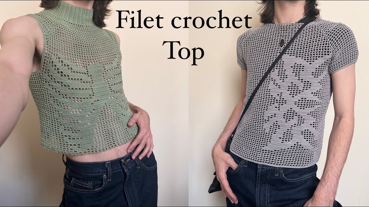 Filet Crochet top/vest Tutorial | Step by step, Materials, Sizing, Construction tips + tricks
