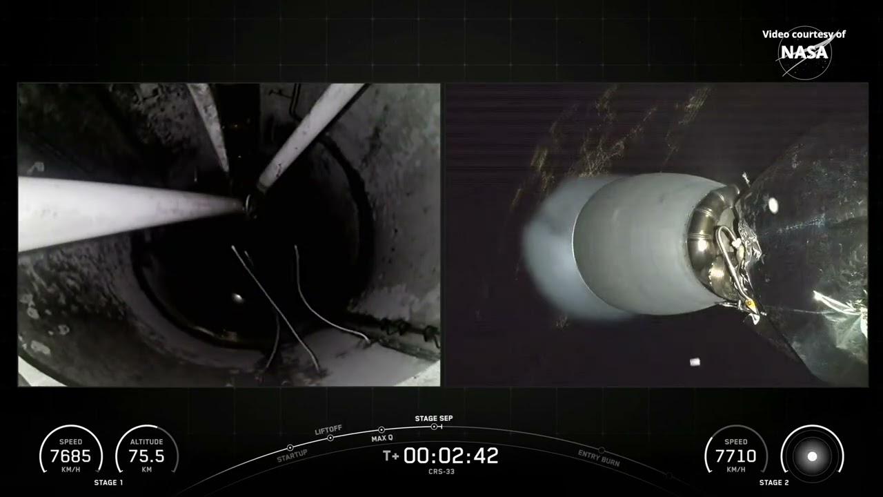 SpaceX CRS-33 launch and Falcon 9 first stage landing