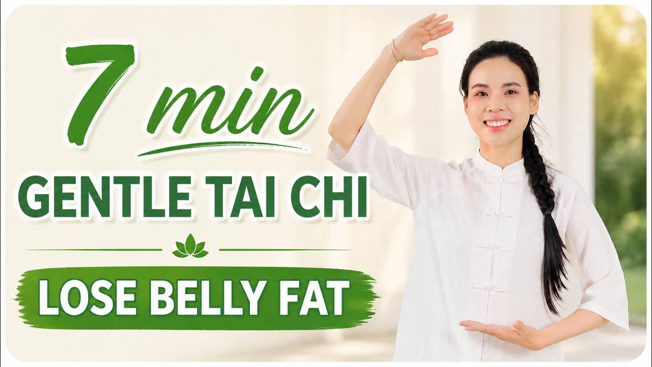 7-Min Gentle Tai Chi 🔥 Burn Belly Fat, Ease Back Pain & Slim Your Waist | No Jumping
