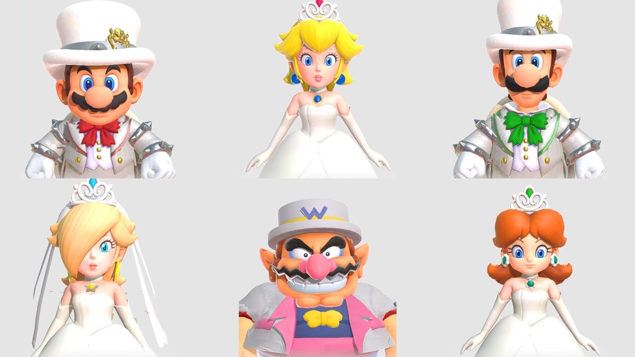 【スーパー マリオパーティ 】すべてのウェディングコスチュームプリンセスキャラクターすべての最高のミニゲーム (マスターcpu)