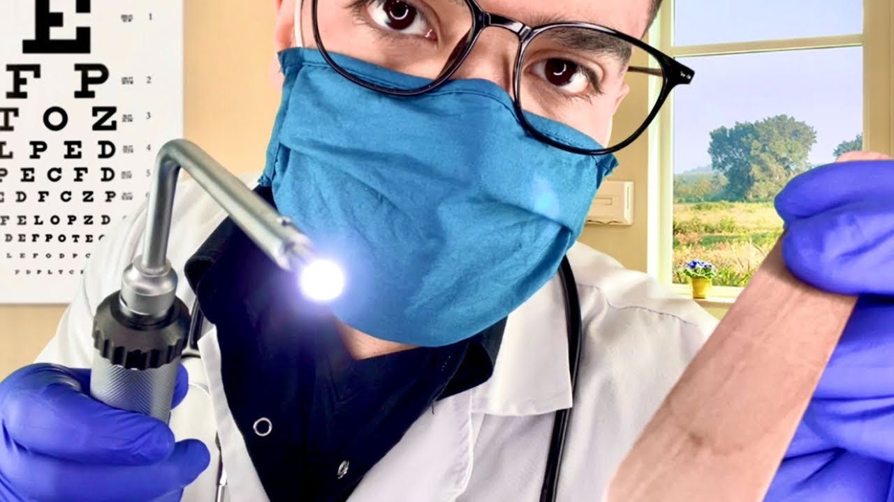ASMR Español Examen Medico De Oidos Boca y Nariz Craneal Para Dormir Luz