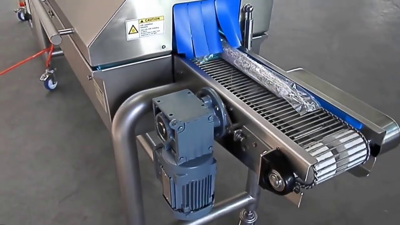 UV-C desinfectie Tunnel voor verpakte salami