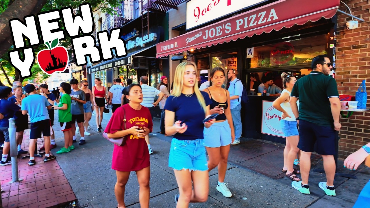 NYC Summer Walk 4k: SoHo, Greenwich West Village, Joe's Pizza, L'industrie Lower Manhattan July 2024