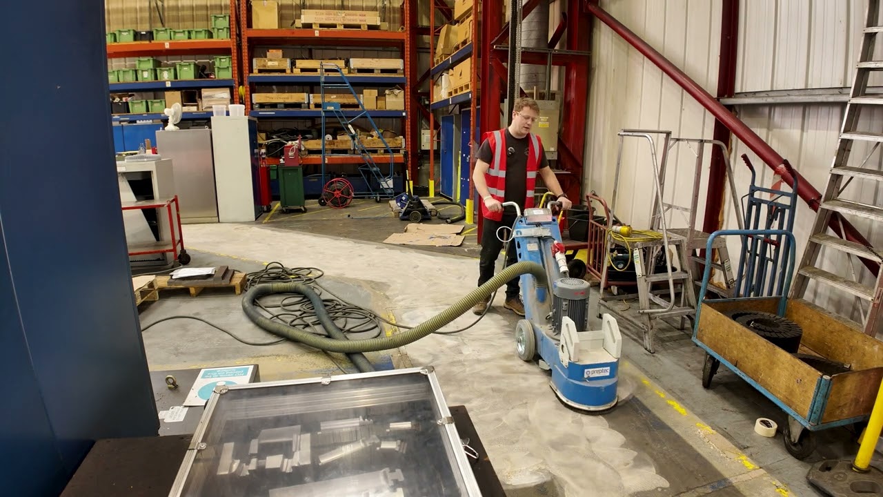 factory floor grinding and shot blasting #linestriping