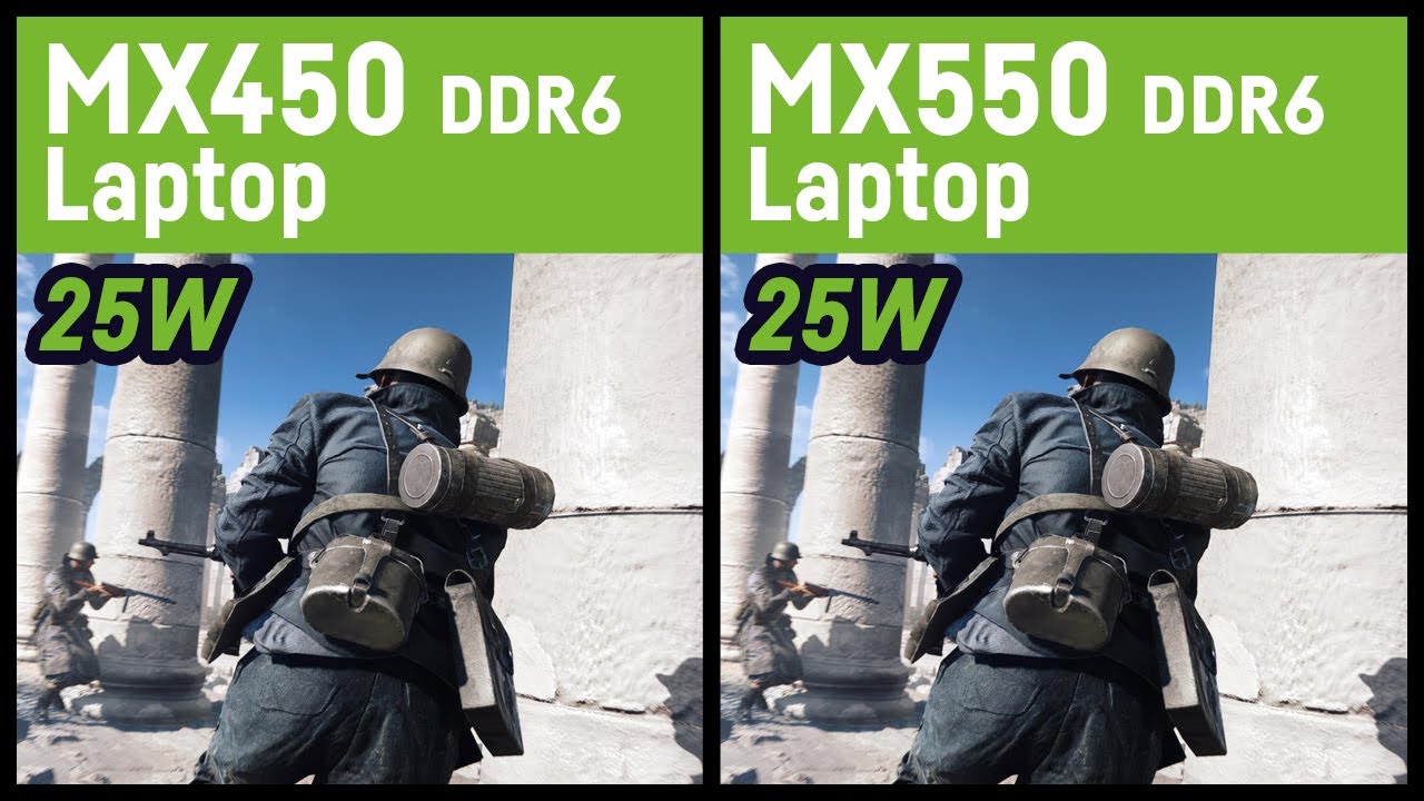 MX450 DDR6 25W vs MX550 DDR6 25W // Laptop