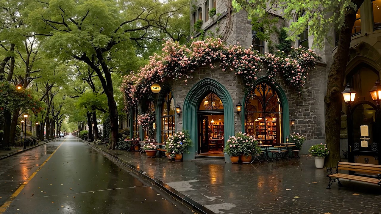 Cozy Jazz Playlist 🌧️ Quiet Spring Vintage Café After the Rain | Relaxing Jazz for Study & Calm Day