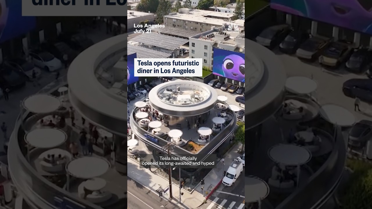 Tesla opens futuristic diner in Los Angeles