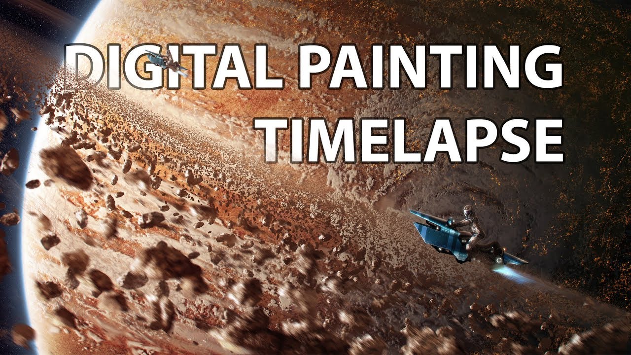 Timelapse Digital Painting - Space Ride  | enviro sci-fi concept art illustration speedpainting