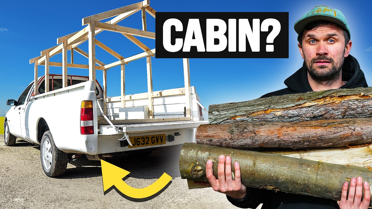We Built A Log Cabin In Our Pickup Truck
