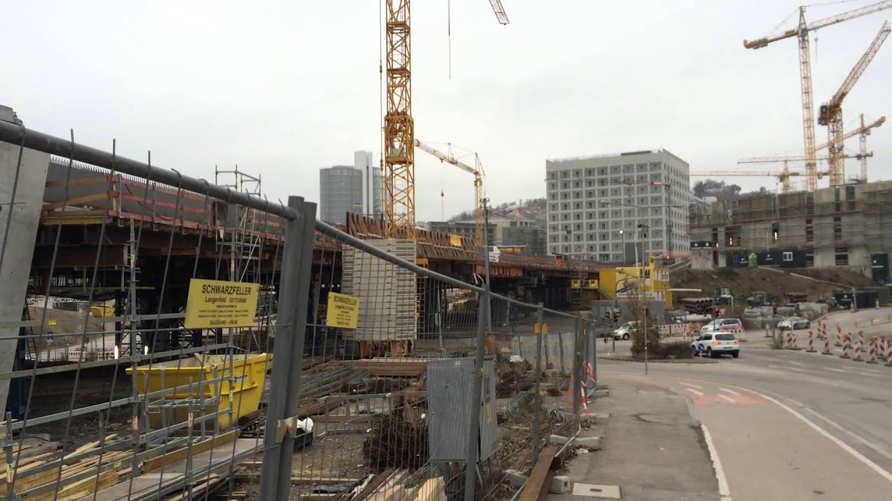 Neue U-Bahn Br&uuml;cke Wolframstr. Stuttgart Haltestelle Budapester Platz