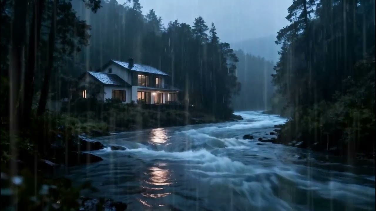 Rain Sounds in the Forest with Thunder Sounds for Sleeping, Studying, Relaxing