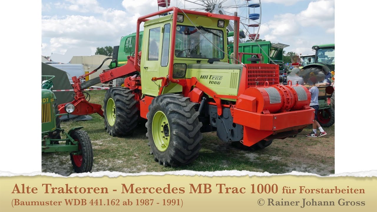 Alte Traktoren - Mercedes MB Trac 1000 für Forstarbeiten(Baumuster WDB 441.162 ab 1987 - 1991)