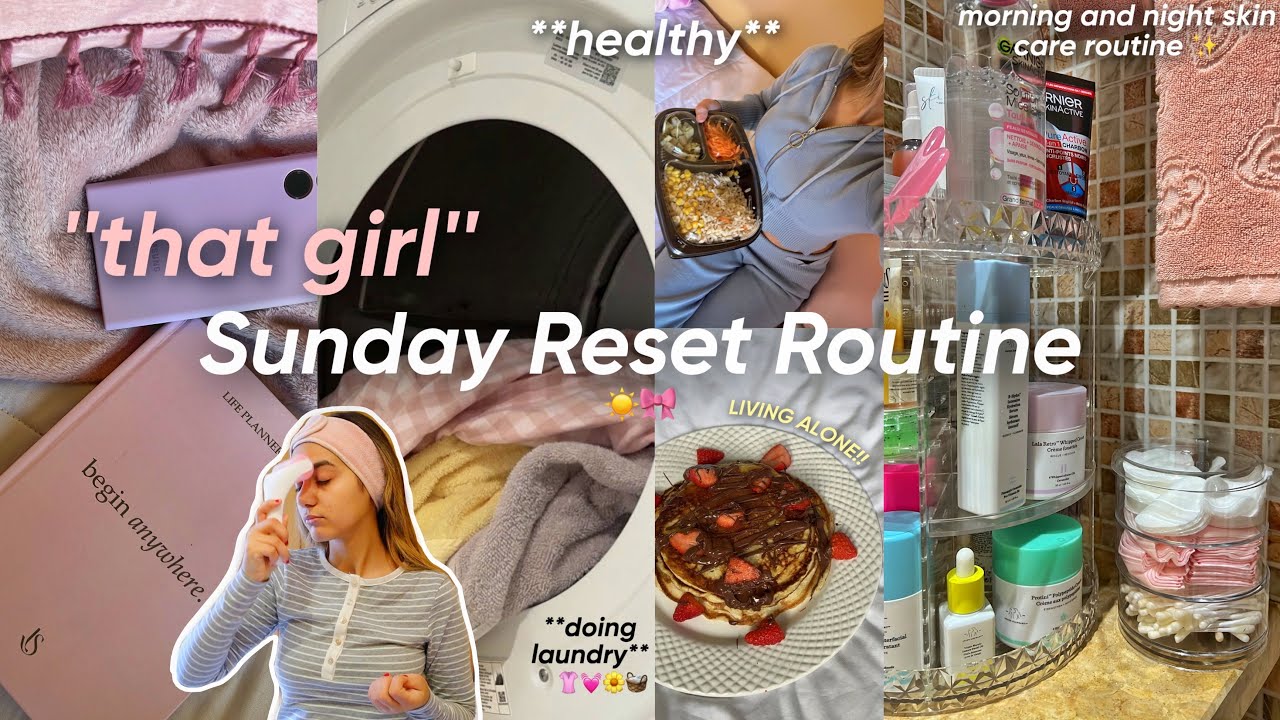 THAT GIRL sunday reset routine ☀️🍓|روتيني في النهار الوحيد ديال العطلة🥺(Laundry🧺,Self care🎀..)