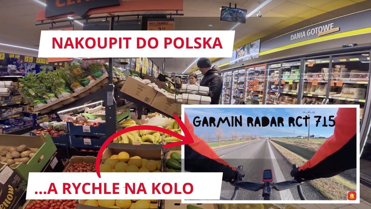 Nakoupit do Polska - Paczków - BIEDRONKA, POLO a pak na kolo  Ukázka Garmin radaru RCT 715